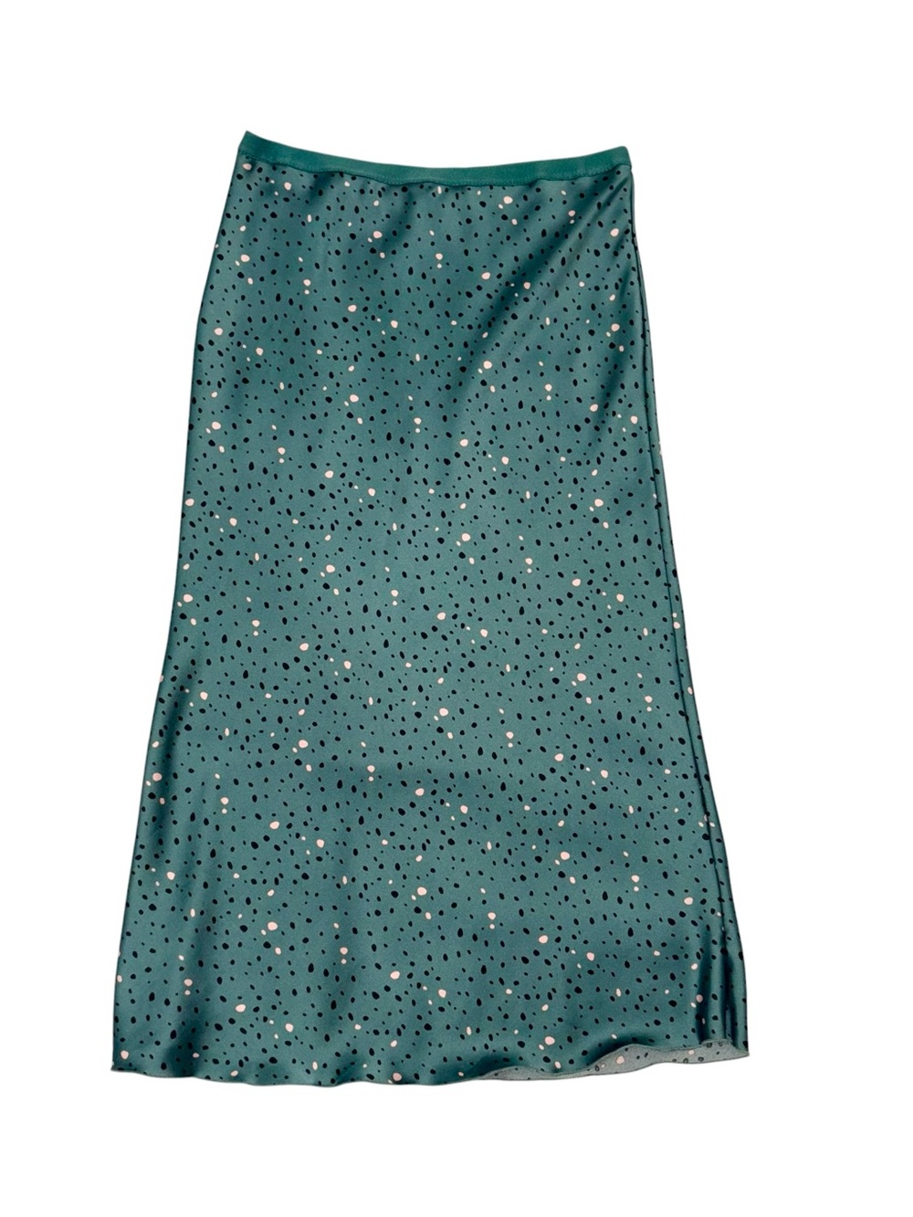hashttag Teal Polka Dot Satin Midi Skirt - Unbranded size Small